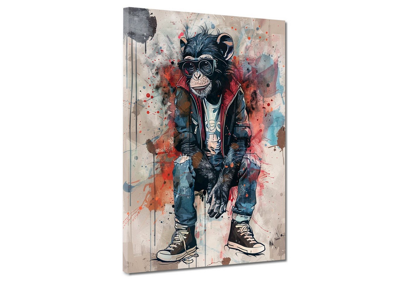 Artedinoi Leinwandbild Affe mit Sonnenbrille Street Art Leinwandbild Wandbild Kunstdruck XL W Artedinoi Leinwandbild Affe mit Sonnenbrille Street Art Leinwandbild Wandbild Kunstdruck XL W von Artedinoi