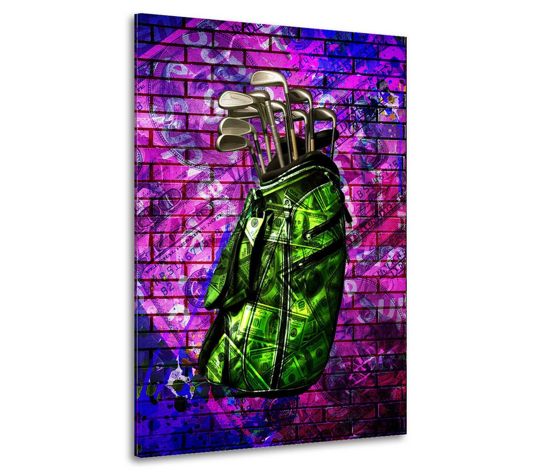 Artedinoi Leinwandbild Golftasche mit Geldmotiv Street Art Wandbild Leinwandbild Kunstdruck W Artedinoi Leinwandbild Golftasche mit Geldmotiv Street Art Wandbild Leinwandbild Kunstdruck W von Artedinoi