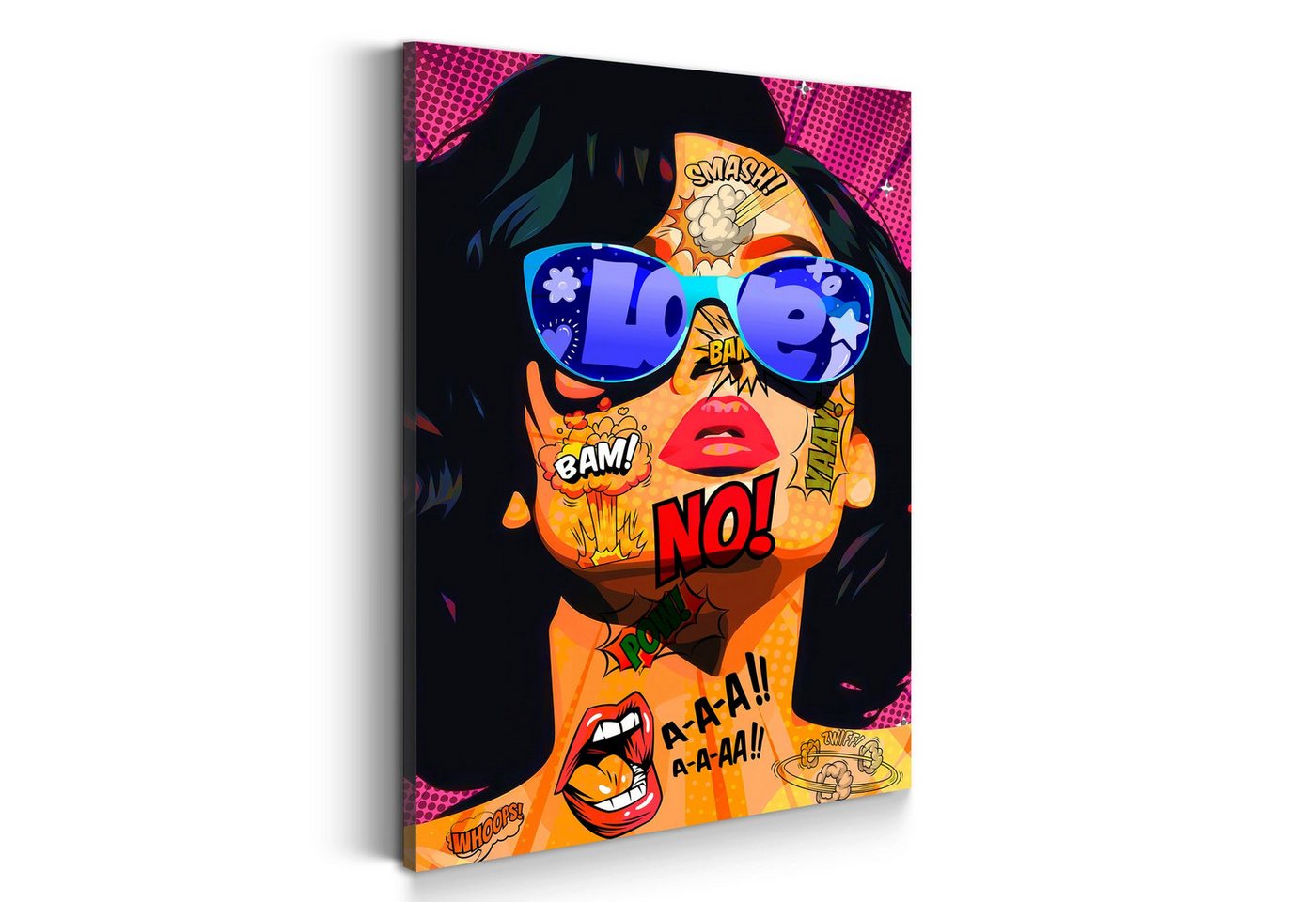 Artedinoi Leinwandbild Graffiti Frau mit Sonnenbrille Girl Wandbild Leinwandbild Kunstdruck X Artedinoi Leinwandbild Graffiti Frau mit Sonnenbrille Girl Wandbild Leinwandbild Kunstdruck X von Artedinoi