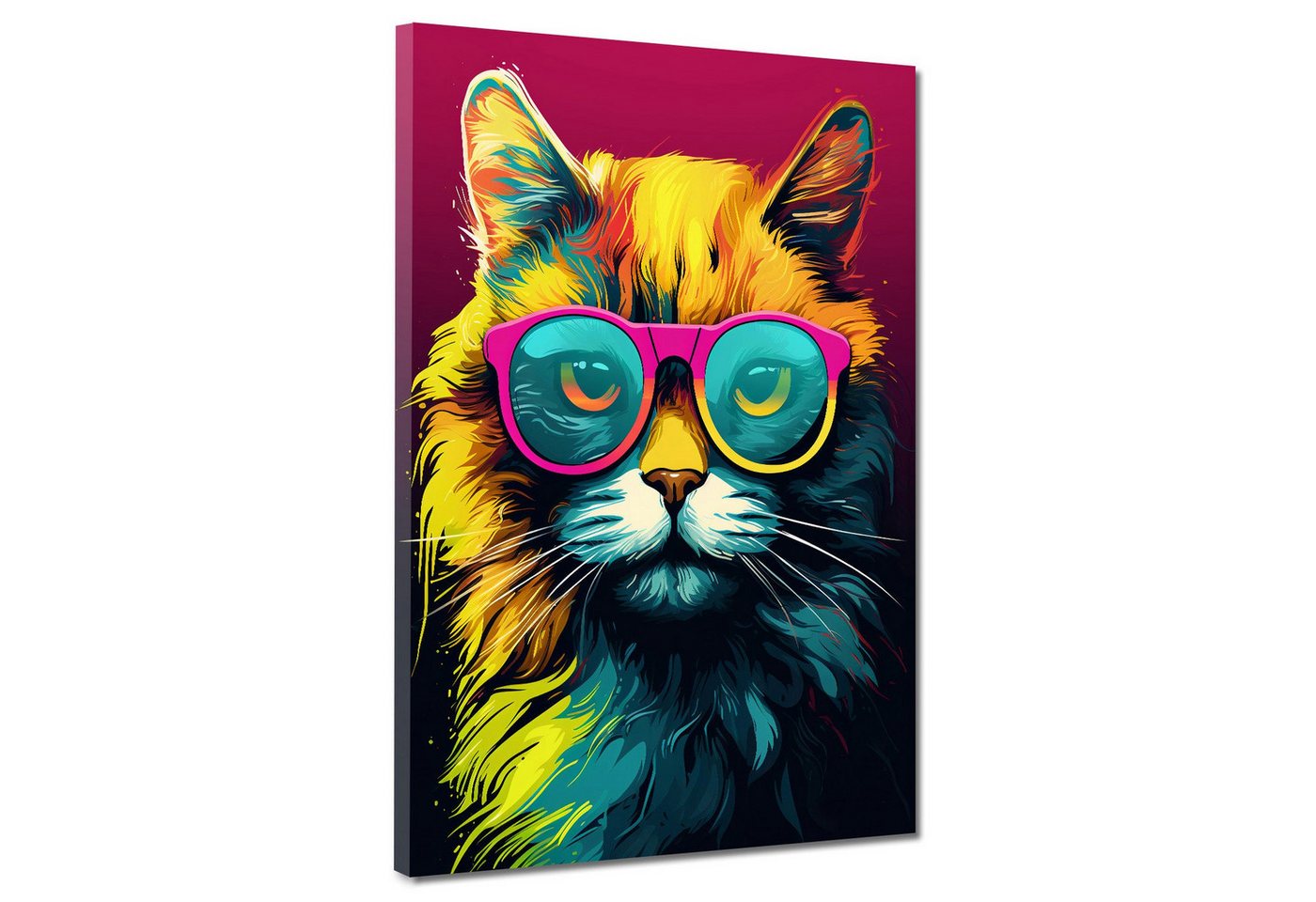 Artedinoi Leinwandbild Katze frontal Sonnenbrille Pop Art Leinwandbild Wandbild Kunstdruck XL Artedinoi Leinwandbild Katze frontal Sonnenbrille Pop Art Leinwandbild Wandbild Kunstdruck XL von Artedinoi