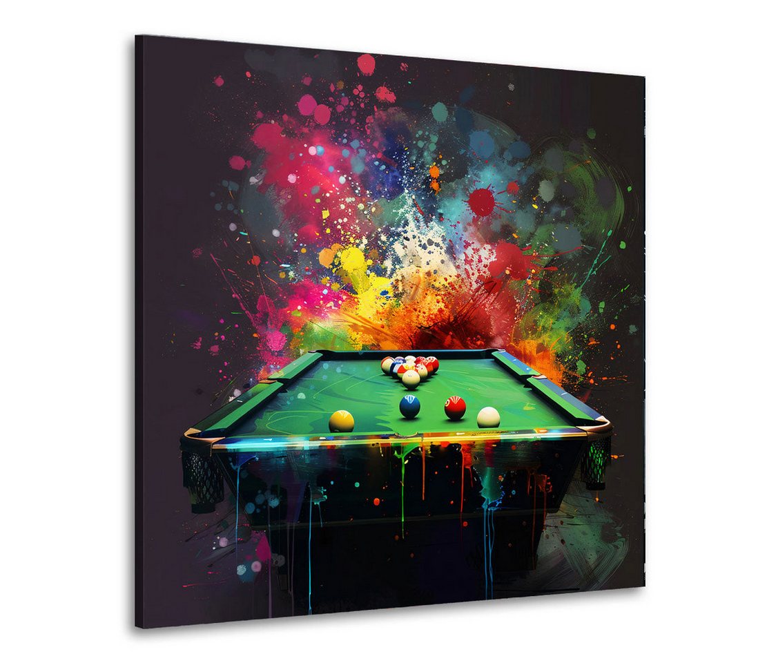 Artedinoi Leinwandbild Pop Art Billardtisch mit farbenfrohen Explosionen Leinwandbild Wandbil Artedinoi Leinwandbild Pop Art Billardtisch mit farbenfrohen Explosionen Leinwandbild Wandbil von Artedinoi