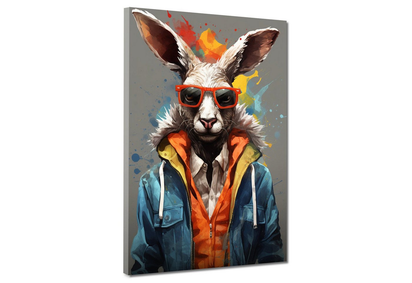 Artedinoi Leinwandbild Pop Art Cooler Hase mit Sonnenbrille Painting Style Leinwandbild XL Wa Artedinoi Leinwandbild Pop Art Cooler Hase mit Sonnenbrille Painting Style Leinwandbild XL Wa von Artedinoi