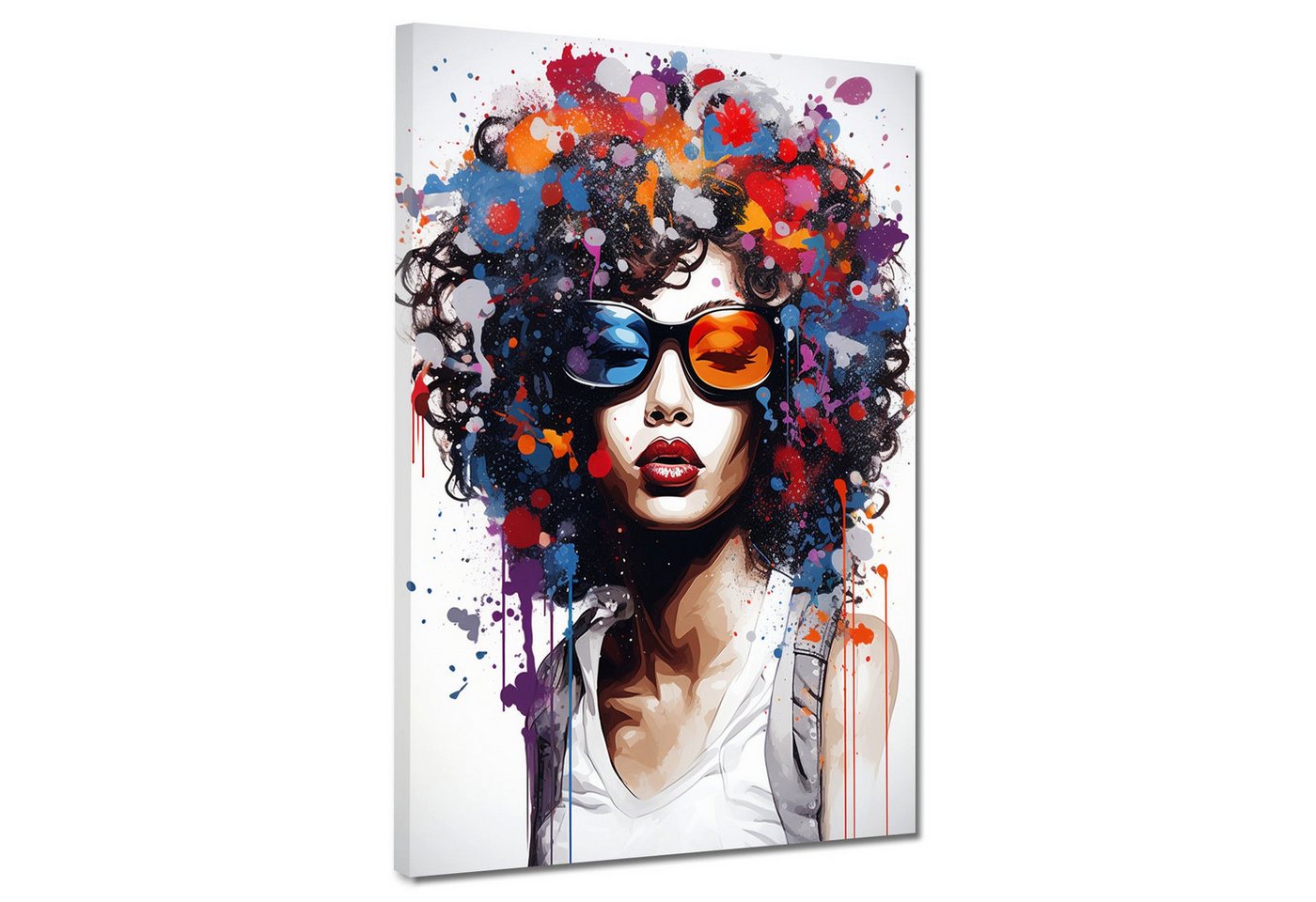 Artedinoi Leinwandbild Pop Art Frau mit Sonnenbrille Leinwandbild Wandbild Kunstdruck XL Wand Artedinoi Leinwandbild Pop Art Frau mit Sonnenbrille Leinwandbild Wandbild Kunstdruck XL Wand von Artedinoi