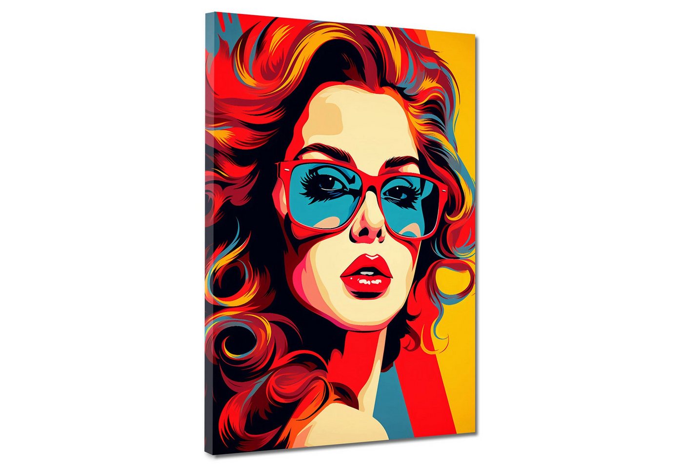 Artedinoi Leinwandbild Pop Art Frau mit Sonnenbrille Leinwandbild Wandbild Kunstdruck XL Wand Artedinoi Leinwandbild Pop Art Frau mit Sonnenbrille Leinwandbild Wandbild Kunstdruck XL Wand von Artedinoi