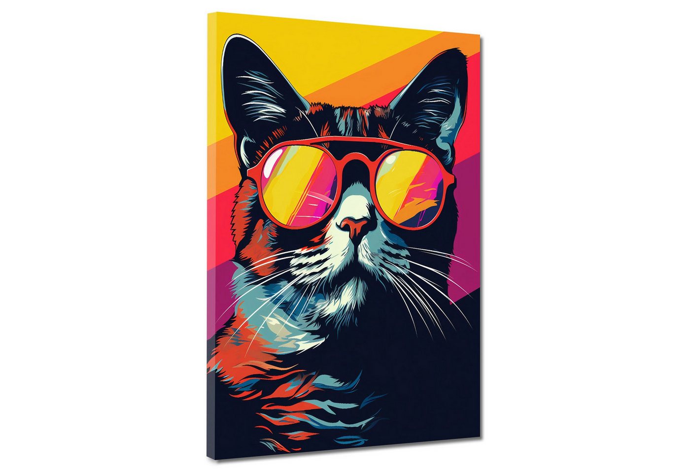 Artedinoi Leinwandbild Pop Art Katze mit Sonnenbrille Leinwandbild Wandbild Kunstdruck XL Wan Artedinoi Leinwandbild Pop Art Katze mit Sonnenbrille Leinwandbild Wandbild Kunstdruck XL Wan von Artedinoi