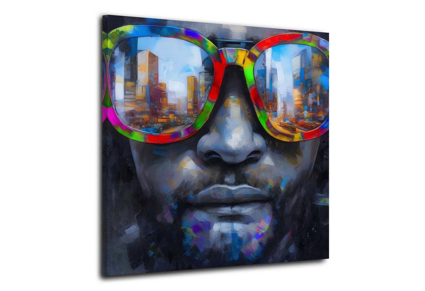 Artedinoi Leinwandbild Pop Art Mann mit Sonnenbrille Leinwandbild Wandbild Kunst Artedinoi Leinwandbild Pop Art Mann mit Sonnenbrille Leinwandbild Wandbild Kunst von Artedinoi