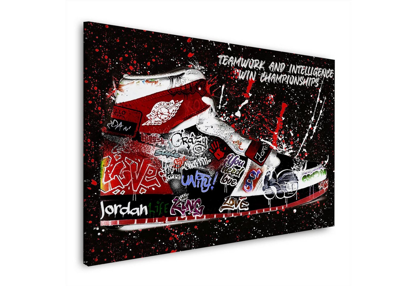 Artedinoi Leinwandbild Pop Art Sneaker Graffiti Motivation Basketball Wandbild Leinwandbild X Artedinoi Leinwandbild Pop Art Sneaker Graffiti Motivation Basketball Wandbild Leinwandbild X von Artedinoi
