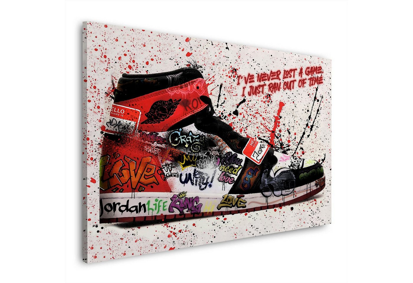 Artedinoi Leinwandbild Pop Art Sneaker Graffiti Motivation Basketball Wandbild Leinwandbild X Artedinoi Leinwandbild Pop Art Sneaker Graffiti Motivation Basketball Wandbild Leinwandbild X von Artedinoi
