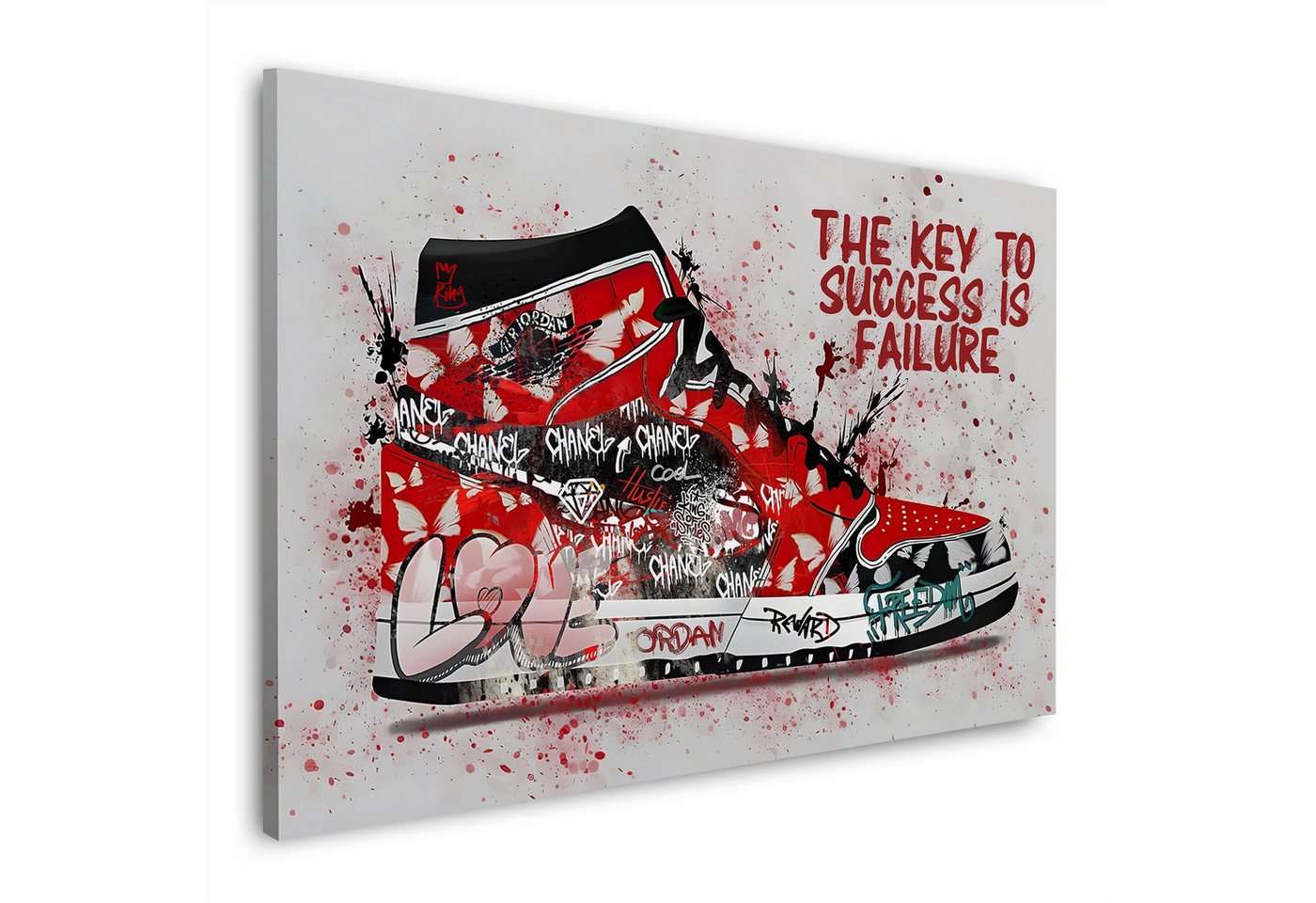 Artedinoi Leinwandbild Pop Art Sneaker Graffiti Motivation Basketball Wandbild Leinwandbild X Artedinoi Leinwandbild Pop Art Sneaker Graffiti Motivation Basketball Wandbild Leinwandbild X von Artedinoi