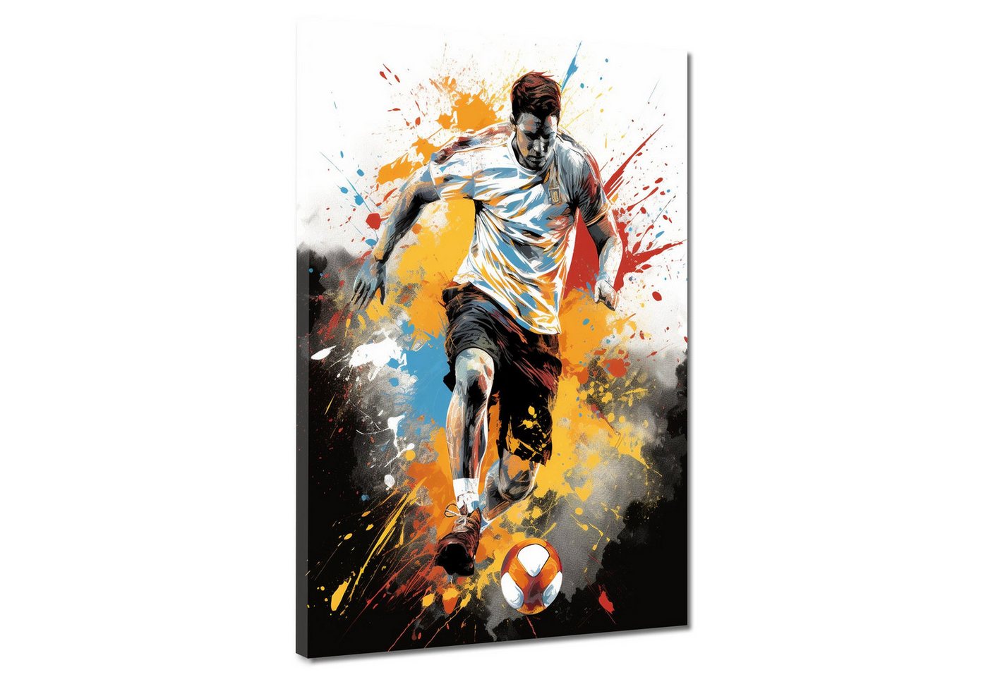 Artedinoi Leinwandbild Spieler mit Fußball Sport Pop Art Leinwandbild Wandbild Kunstdruck XL Artedinoi Leinwandbild Spieler mit Fußball Sport Pop Art Leinwandbild Wandbild Kunstdruck XL von Artedinoi