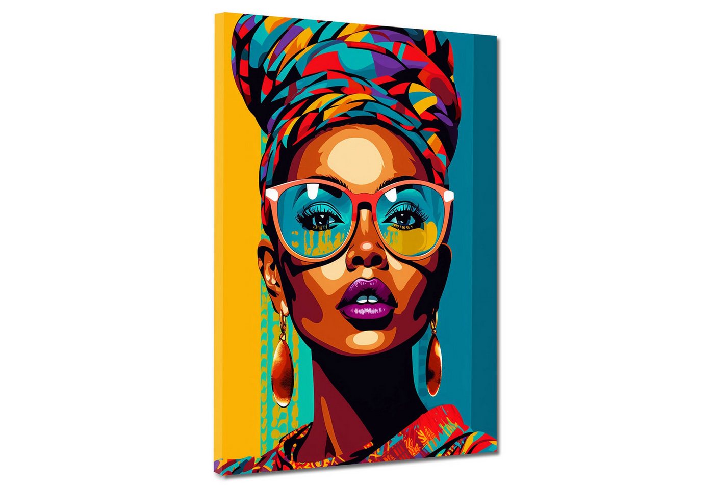 Artedinoi Leinwandbild Street Art Frau mit Turban und Sonnenbrille Colour Style Leinwandbild Artedinoi Leinwandbild Street Art Frau mit Turban und Sonnenbrille Colour Style Leinwandbild von Artedinoi