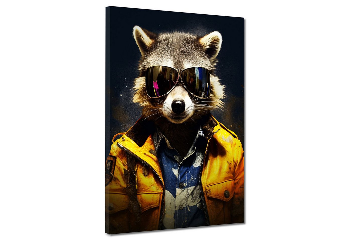 Artedinoi Leinwandbild Waschbär Jacke und Sonnenbrille Leinwandbild Wandbild Kunstdruck XL Wa Artedinoi Leinwandbild Waschbär Jacke und Sonnenbrille Leinwandbild Wandbild Kunstdruck XL Wa von Artedinoi