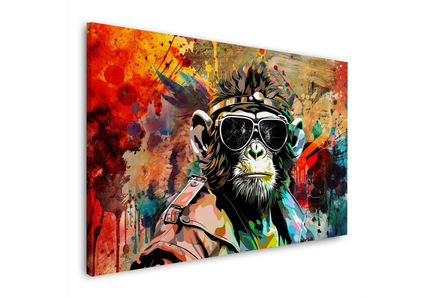 Artedinoi Leinwandbild Cooler Affe mit Sonnenbrille Wandbild Leinwandbild Kunstdruck XL Wandd Artedinoi Leinwandbild Cooler Affe mit Sonnenbrille Wandbild Leinwandbild Kunstdruck XL Wandd von Artedinoi
