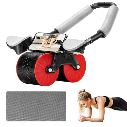 Bauchroller Bauchmuskeltrainer mit Rücklaufhilfe, Ab Roller Wheel für Core Trainer, 2024 Neues Automatic Rebound Abdominal Wheel, Rot Fitnessgeräte für Zuhause von Artline