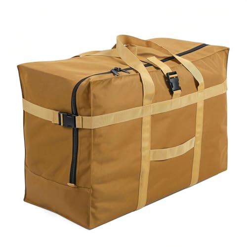 Arxus Große Reisetasche, 120L Faltbare Gepäck Tasche Damen Herren Weekender Aufbewahrung Handgepäck Duffle Bag Für Reise Flugzeug Camping, Khaki Arxus Große Reisetasche, 120L Faltbare Gepäck Tasche Damen Herren Weekender Aufbewahrung Handgepäck Duffle Bag Für Reise Flugzeug Camping, Khaki von Arxus
