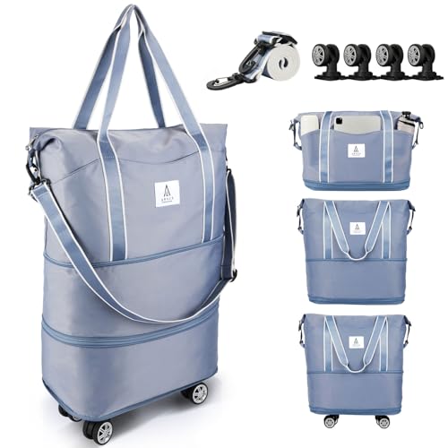 Arxus Reisetasche Erweiterbar mit Rollen, Faltbare Handgepäck Tasche Großer Reisetaschen für Damen und Herren zum Reisen Sport Camping Weekender Übernachtung 25L-55L Arxus Reisetasche Erweiterbar mit Rollen, Faltbare Handgepäck Tasche Großer Reisetaschen für Damen und Herren zum Reisen Sport Camping Weekender Übernachtung 25L-55L von Arxus