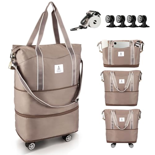 Arxus Reisetasche Erweiterbar mit Rollen, Faltbare Handgepäck Tasche Großer Reisetaschen für Damen und Herren zum Reisen Sport Camping Weekender Übernachtung 25L-55L Arxus Reisetasche Erweiterbar mit Rollen, Faltbare Handgepäck Tasche Großer Reisetaschen für Damen und Herren zum Reisen Sport Camping Weekender Übernachtung 25L-55L von Arxus
