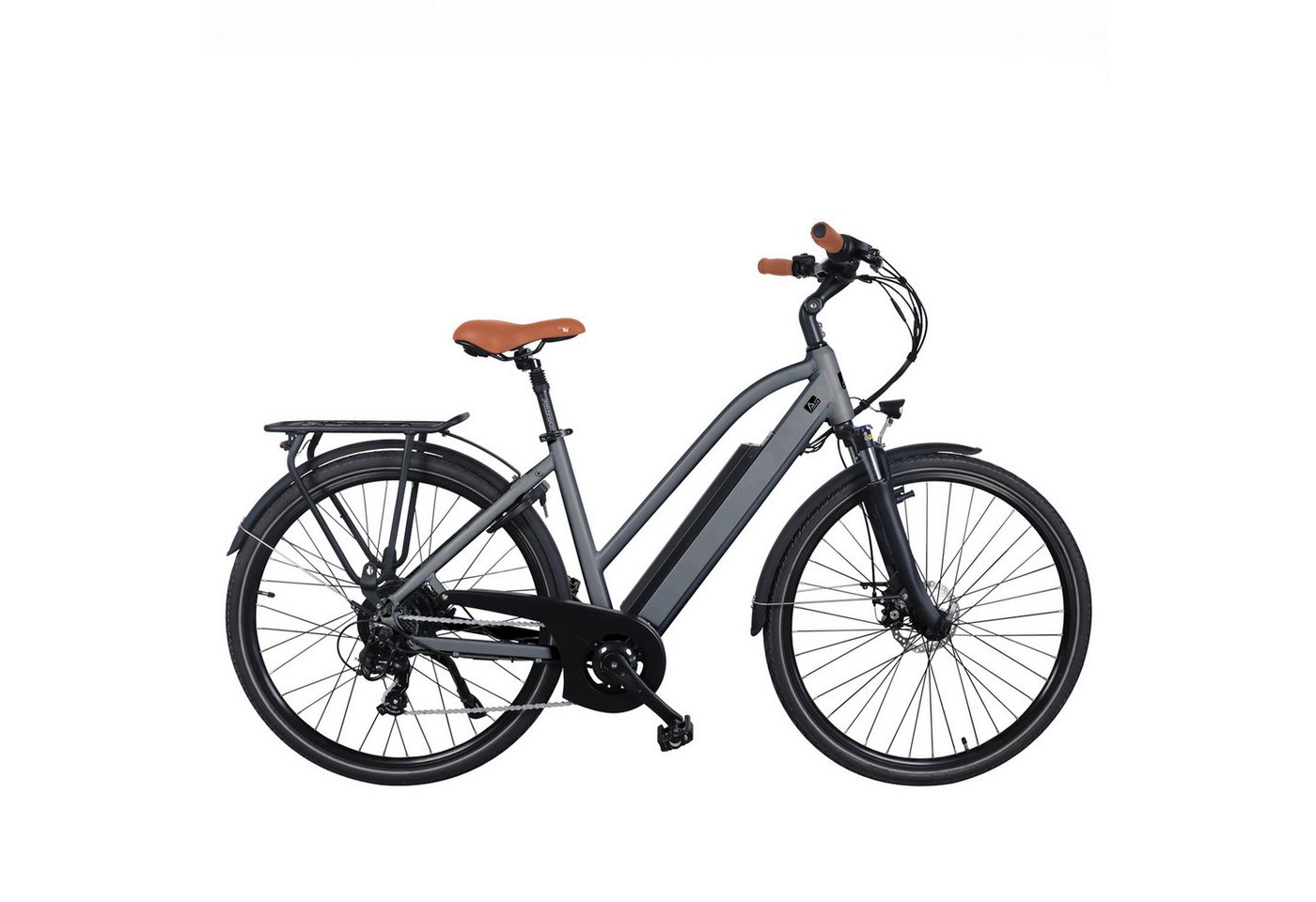 AsVIVA E-Bike Cityrad B15, 28 Zoll, bis 100 Km Reichweite, 36V Elektrofahrrad grau-braun, 7 Gang Shimano, Kettenschaltung, Heckmotor, Gepäckträger, Akku mit Verriegelungssystem, Samsung Akku, Anfahrhilfe AsVIVA E-Bike Cityrad B15, 28 Zoll, bis 100 Km Reichweite, 36V Elektrofahrrad grau-braun, 7 Gang Shimano, Kettenschaltung, Heckmotor, Gepäckträger, Akku mit Verriegelungssystem, Samsung Akku, Anfahrhilfe von AsVIVA