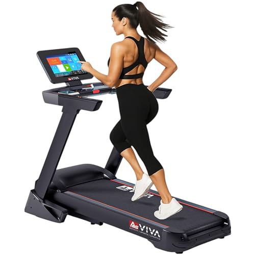 AsVIVA T18 Profi Laufband - Android Touchscreen Display & integrierte Lautsprecher, Laufband mit Steigung 15% und 20 km/h, 7-PS-Motor, Laufband klappbar für Zuhause bis 150 kg, Treadmill AsVIVA T18 Profi Laufband - Android Touchscreen Display & integrierte Lautsprecher, Laufband mit Steigung 15% und 20 km/h, 7-PS-Motor, Laufband klappbar für Zuhause bis 150 kg, Treadmill von AsVIVA