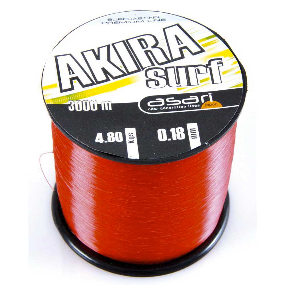 Asari Akira Surf Monofilament 3000 M Rot 0.200 mm von Asari