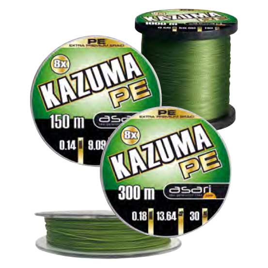 Asari Kazuma 8x Pe Braided Line 1000 M Grün 0.400 mm von Asari