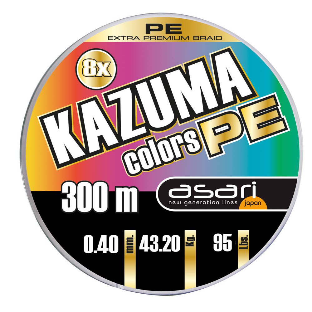 Asari Kazuma Pro Colors Pe 8x Braided Line 300 M Mehrfarbig 0.250 mm von Asari