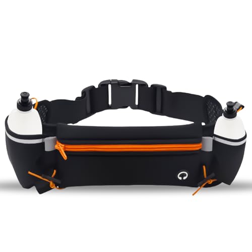 Hüfttasche, Sport Bauchtasche mit Trinkflasche Gürteltasche mit Flaschenhalter Trinkgürtel Wasserdicht Lauftasche Pocket Multifunktionale Gurt Verstellt Bauchtasche für Joggen Fahrradfahren (orange) von Asfrode