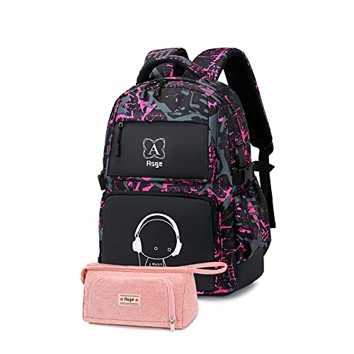 Asge Schulrucksack Mädchen Teenager Rucksack Maedchen Coole Schule Daypacks Kinder Reflektierender Schultasche Damen Outdoor Camping Groß Schulranzen Wasserdicht Ranzen Federmäppchen Set Asge Schulrucksack Mädchen Teenager Rucksack Maedchen Coole Schule Daypacks Kinder Reflektierender Schultasche Damen Outdoor Camping Groß Schulranzen Wasserdicht Ranzen Federmäppchen Set von Asge