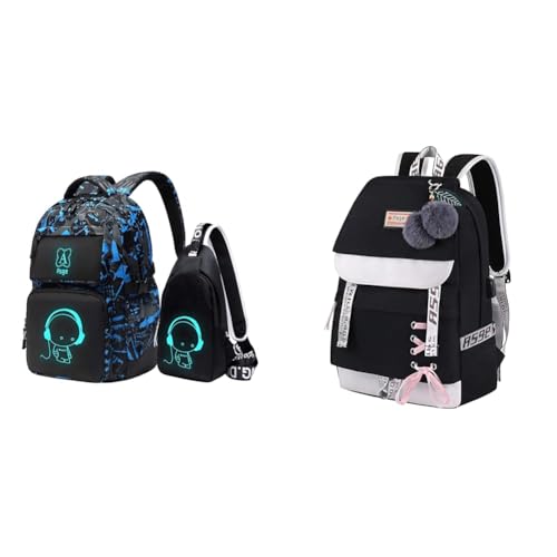 Asge Schulrucksack für Jungen und Mädchen - Wasserdichter Rucksack Teenager & Schulrucksack Mädchen Schulranzen mit Ergonomischem Design Asge Schulrucksack für Jungen und Mädchen - Wasserdichter Rucksack Teenager & Schulrucksack Mädchen Schulranzen mit Ergonomischem Design von Asge