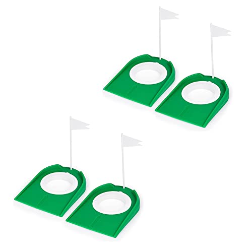 Ashikoi 4 Stück Golf-Putting Cup mit Flagge ABS Golf Loch Ausbildungshilfen für Kinder Frauen Innen Außen Golf von Ashikoi