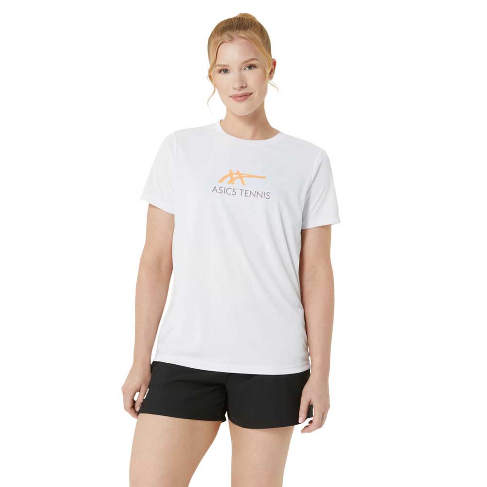 Asics Court Tennis Graphic Short Sleeve T-shirt Weiß XL Frau von Asics