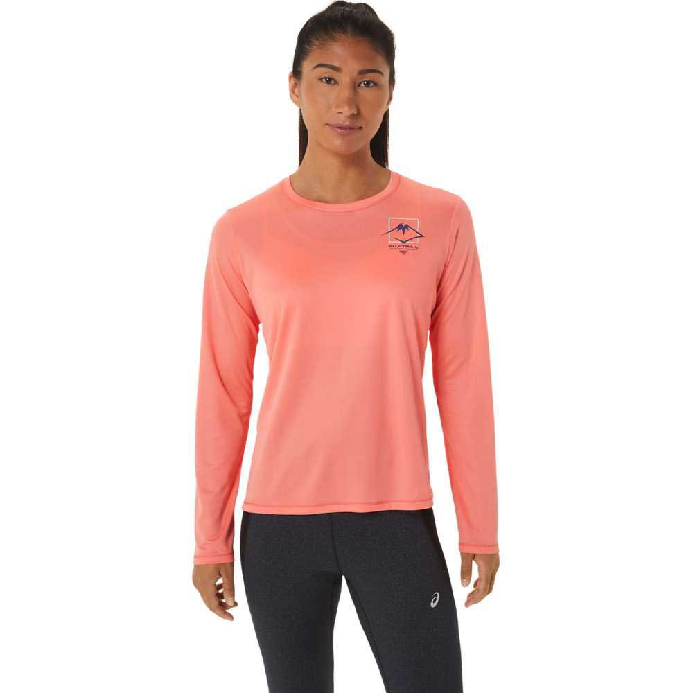 Asics Fujitrail Logo Long Sleeve T-shirt Orange XS Frau von Asics