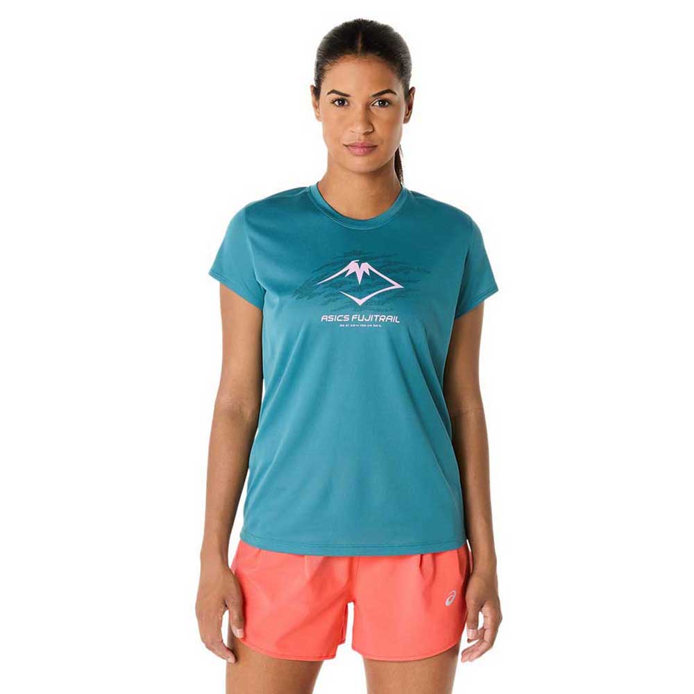 Asics Fujitrail Logo Short Sleeve T-shirt Blau L Frau Asics Fujitrail Logo Short Sleeve T-shirt Blau L Frau von Asics