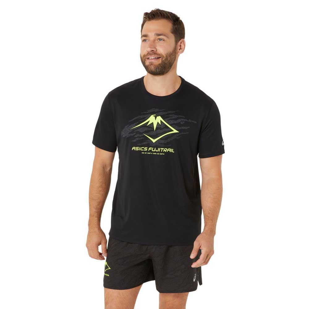 Asics Fujitrail Logo Short Sleeve T-shirt Schwarz S Mann von Asics