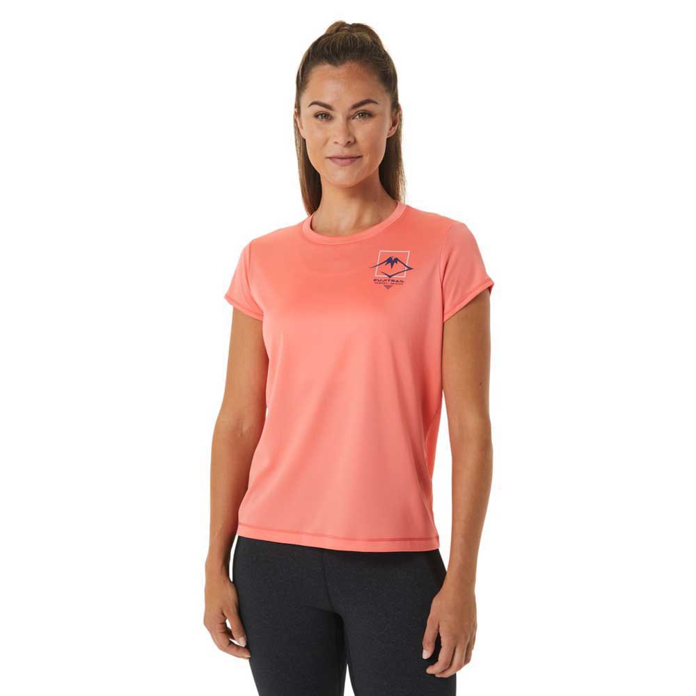 Asics Fujitrail Logo Short Sleeve T-shirt Orange XS Frau von Asics