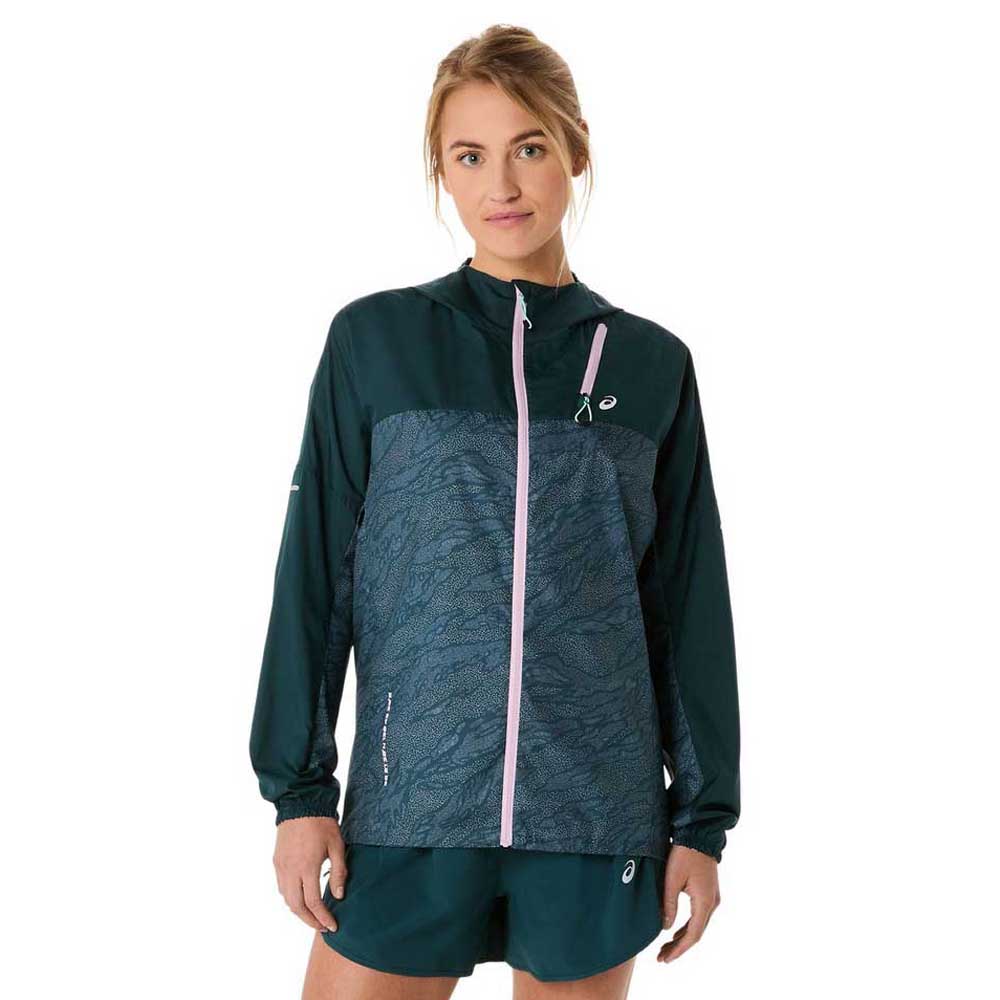 Asics Fujitrail Packable Jacket Grau S Frau von Asics