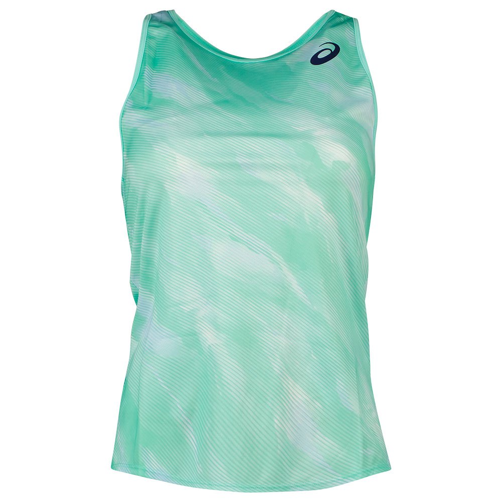 Asics Match Graphic Sleeveless T-shirt Grün S Frau von Asics