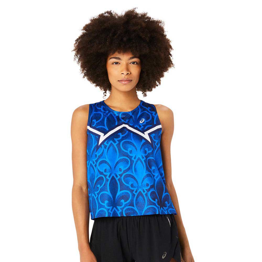 Asics Nations Run Sleeveless T-shirt Blau XL Frau Asics Nations Run Sleeveless T-shirt Blau XL Frau von Asics