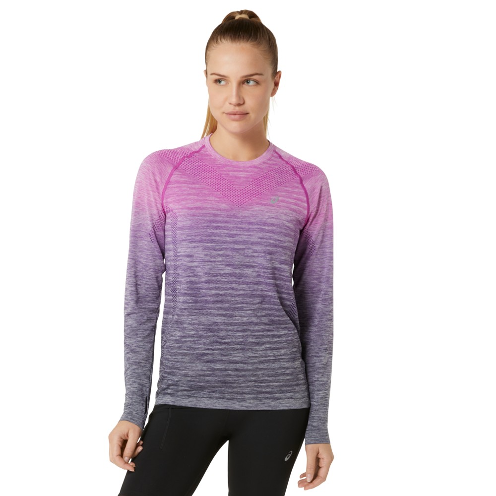 Asics Seamless Long Sleeve T-shirt Lila L Frau von Asics