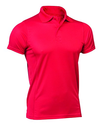 Asioka - 08/13 Technisches Polo-Shirt mit kurzen Ärmeln, glatt, Unisex, Erwachsene. XL rot von Asioka