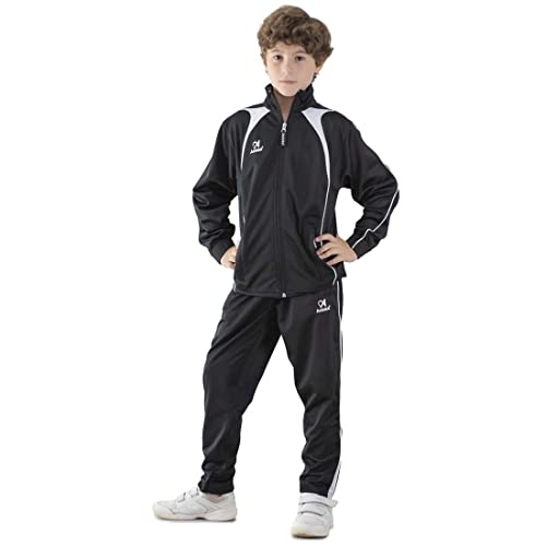 Asioka 120/15 N Slim Fit Trainingsanzug, Unisex Kinder, 120/15N Slim Fit, Schwarz, 10/3XS von Asioka