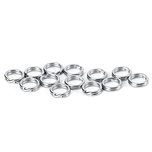 Asixx Angelzubehör-Ring, 50 Stück/100 Stück, 7 Größen, Edelstahl, Angelzubehör, Köder, Doppelkreis, Split-Ring-Anschluss, 50pcs, 6# von Asixx