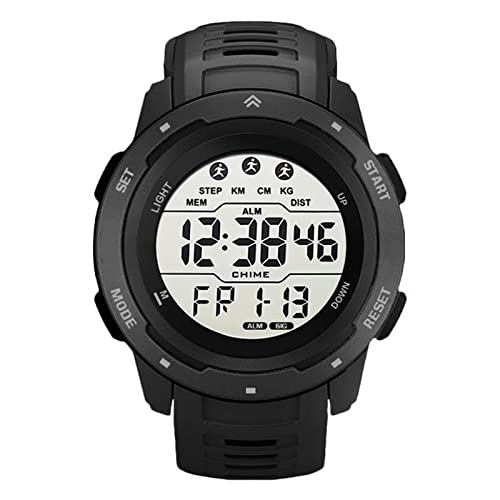 Asixxsix Digitale Sportuhr,50M wasserdichte Uhr mit Stoppuhr Countdown-Timer Alarmfunktion LED-Hintergrundbeleuchtung Digitale Armbanduhr Elektronische Uhr für Männer Frauen KinderStudenten (Schwarz) von Asixxsix
