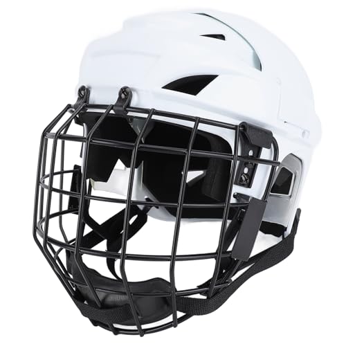 Eishockeyhelm Combo mit Käfig, Eishockeyhelm mit Eva-Futter und Gesichtsschutz aus Aluminiumlegierung für Jugendliche und Erwachsene Helm-Schutzausrüstung für von Asixxsix