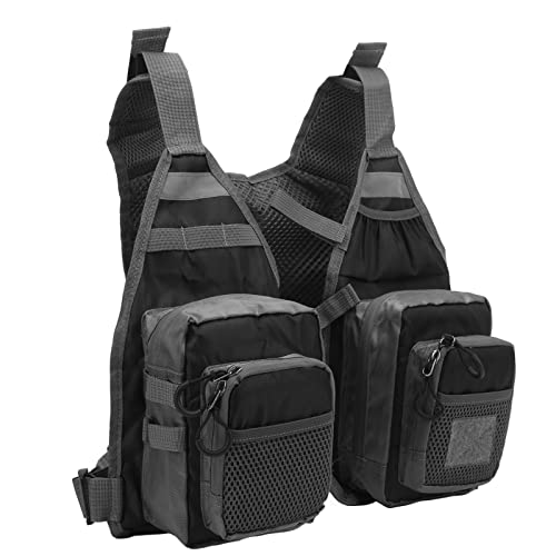 Fliegenfischerweste, Fliegenfischerweste, verstellbarer Riemen, mehrere Taschen und atmungsaktives Mesh, schnell trocknend, leicht, bequem, Fliegenfischer-Rucksack, Weste für Männer und Frauen Fliegenfischerweste, Fliegenfischerweste, verstellbarer Riemen, mehrere Taschen und atmungsaktives Mesh, schnell trocknend, leicht, bequem, Fliegenfischer-Rucksack, Weste für Männer und Frauen von Asixxsix