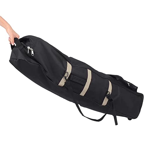 Golf-Reisetasche, 600D Oxford Golf-Reisetasche mit Rädern, Faltbare Golf-Luftfahrttasche, Golfschlägerhülle mit Doppeltem Reißverschluss, Golfschläger-Tragetasche Zum Schutz von Schlägern(Gold) von Asixxsix