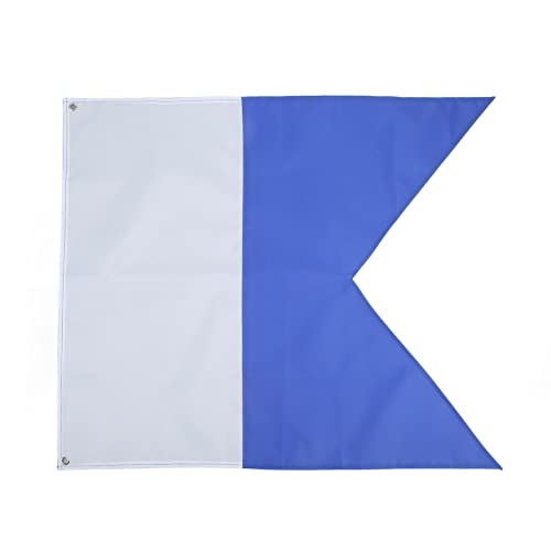 Internationale Taucherflagge, blaue und weiße Polyester-Alpha-Flagge, universelle Tauchflagge, 27,6 x 23,6 Zoll, Tauchflagge, Bootsflagge, Markierung für Tauchen, Schnorcheln, Unterwasseraktivitäten von Asixxsix