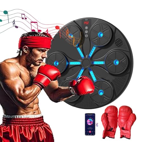Asslye Bluetooth Music Boxing Machine, Smart Boxmaschine mit Musik Erwachsene, Indoor Boxgerät mit Musik, Wand Elektronische Music Boxing Training Machine mit Beleuchtung (Schwarz mit Boxhandschuhen) Asslye Bluetooth Music Boxing Machine, Smart Boxmaschine mit Musik Erwachsene, Indoor Boxgerät mit Musik, Wand Elektronische Music Boxing Training Machine mit Beleuchtung (Schwarz mit Boxhandschuhen) von Asslye
