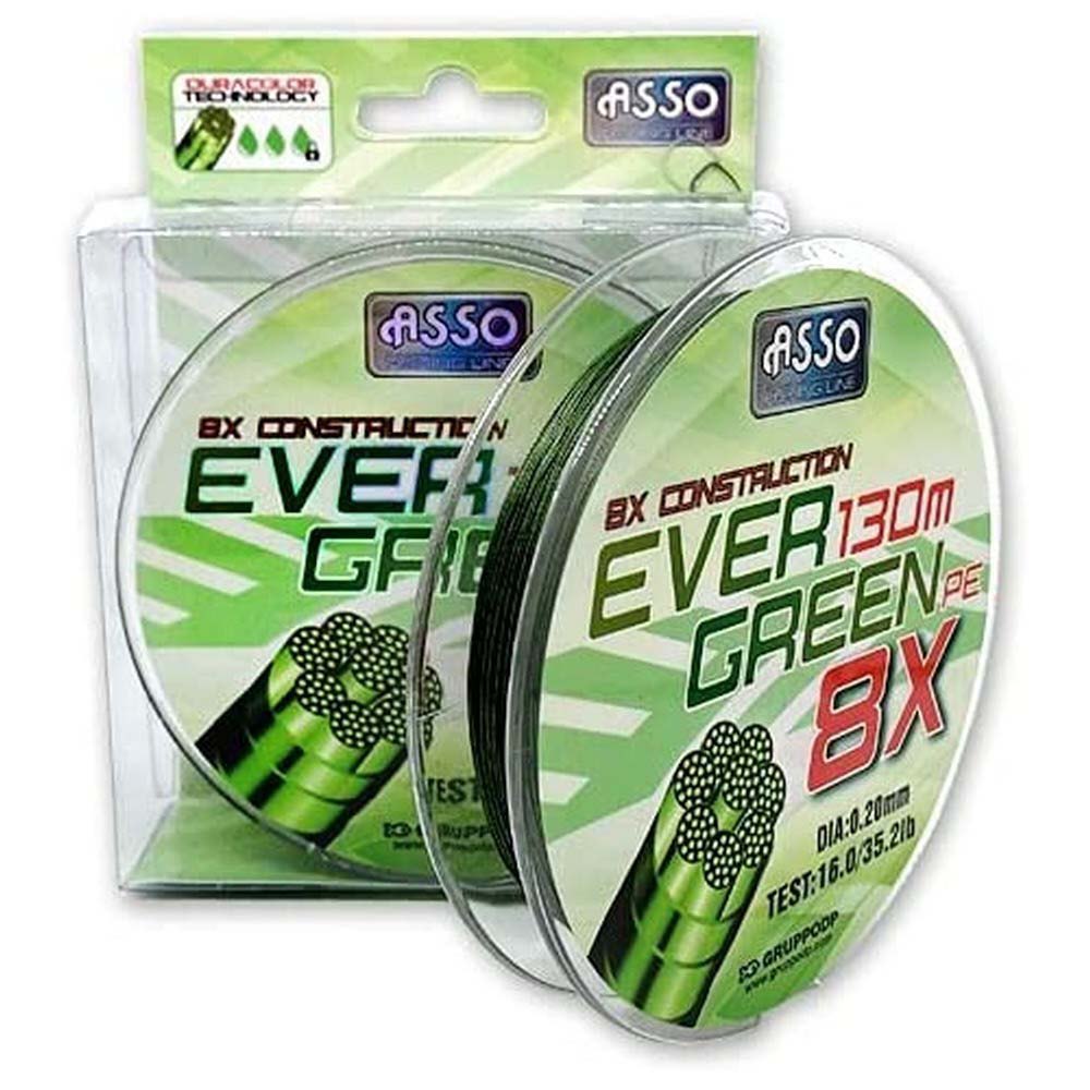 Asso Evergreen 300 M Carpfishing Line Grün 0.150 mm von Asso