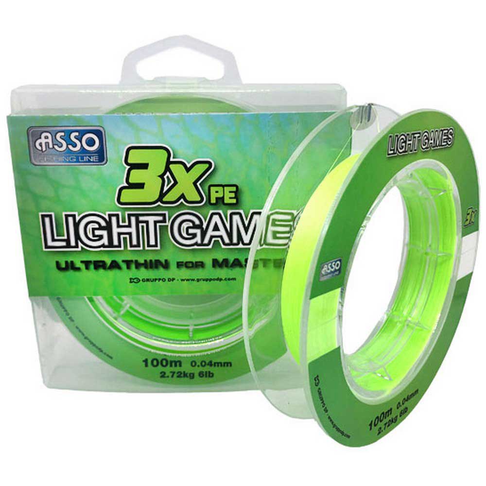 Asso Light Games 3x 100 M Braided Line Grün 0.020 mm von Asso